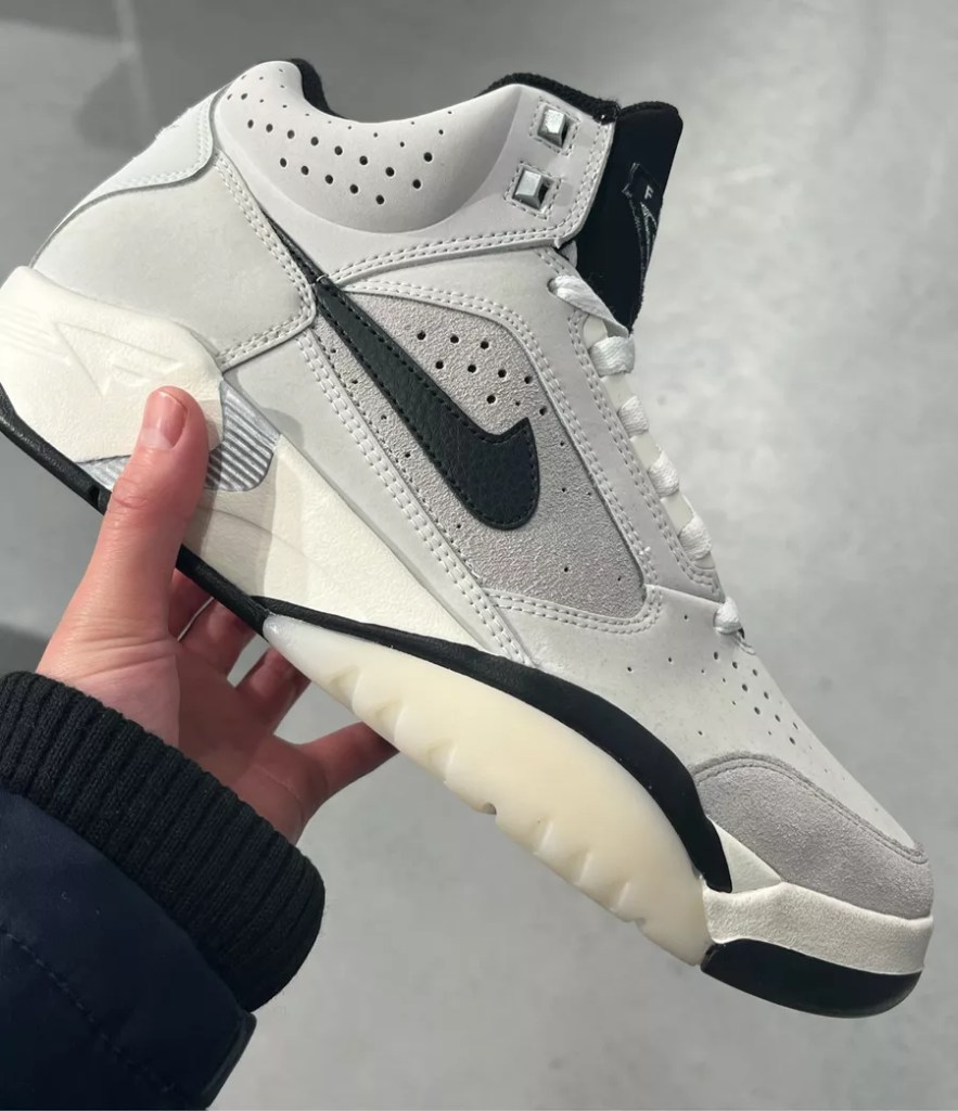 Nike Air Flight Mid trainers, grey, Nike, sneakers, dust metallic, white, high top trainers