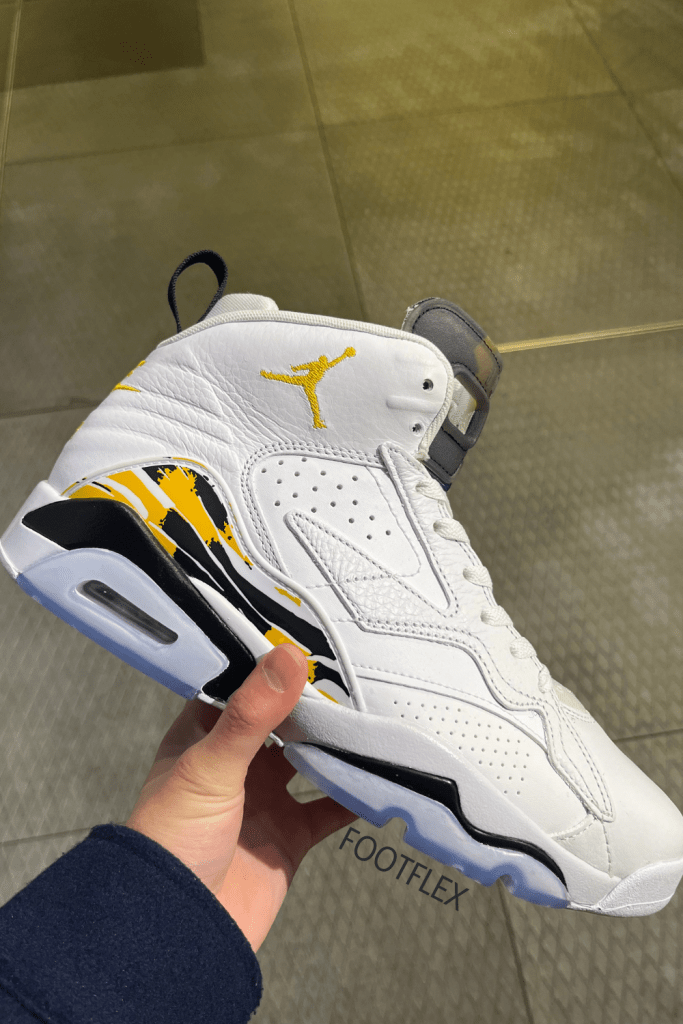 Nike Jordan MVP in white, gold, black, lace up, leather, trainers, casual wear