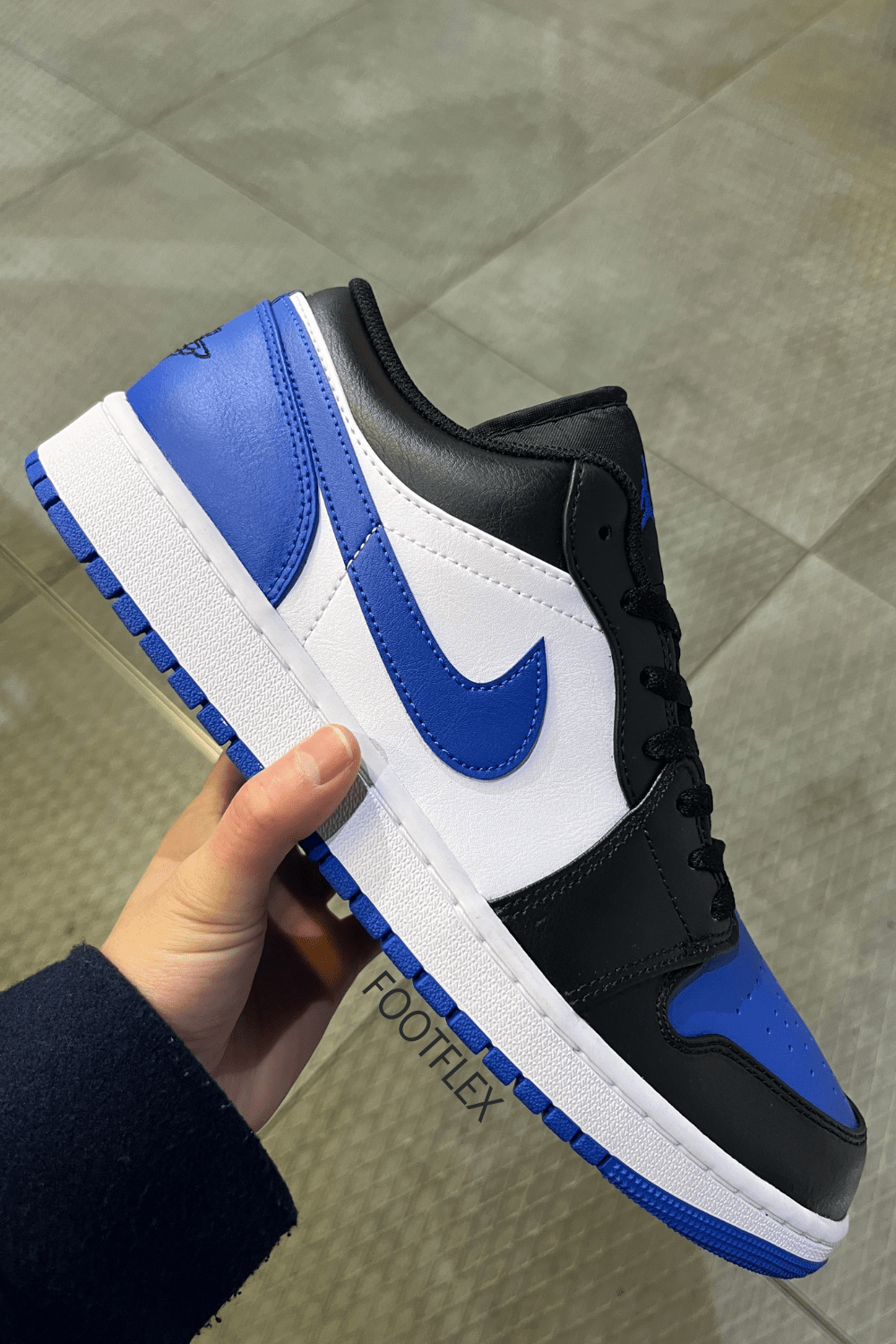 Nike Air Jordan 1 Low in White, Blue and&nbsp;Black