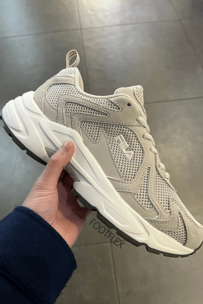 Fila Heroic in Beige & White, Trainers, Sneakers, Lace Up, Brown, Mesh