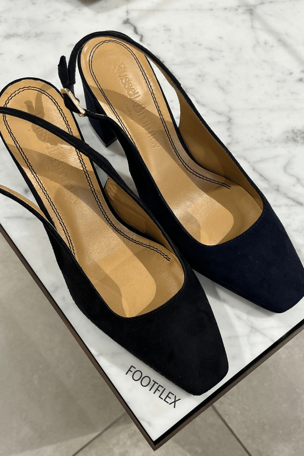 Russell & Bromley Slingback Block Heels in&nbsp;Black