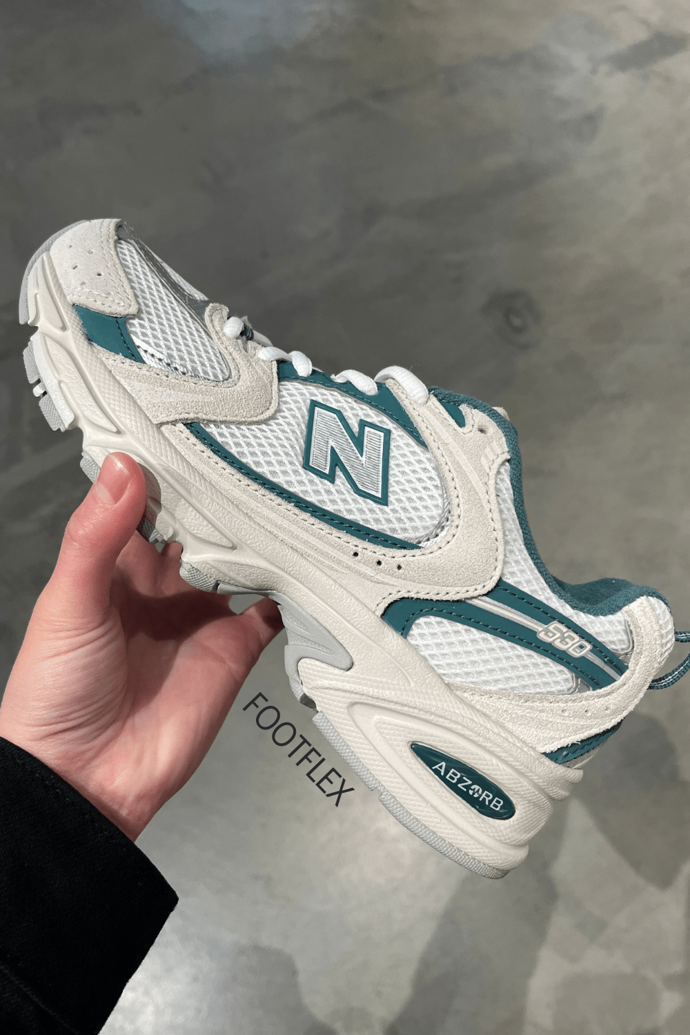 New Balance 530 in White &&nbsp;Green