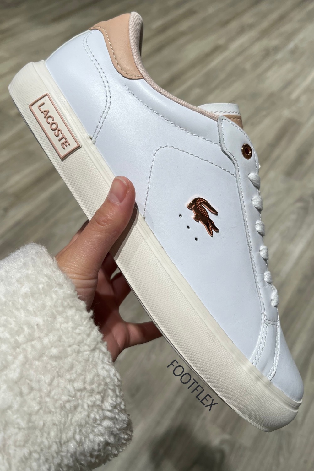 Lacoste Powercourt Trainers In White&nbsp;Pink