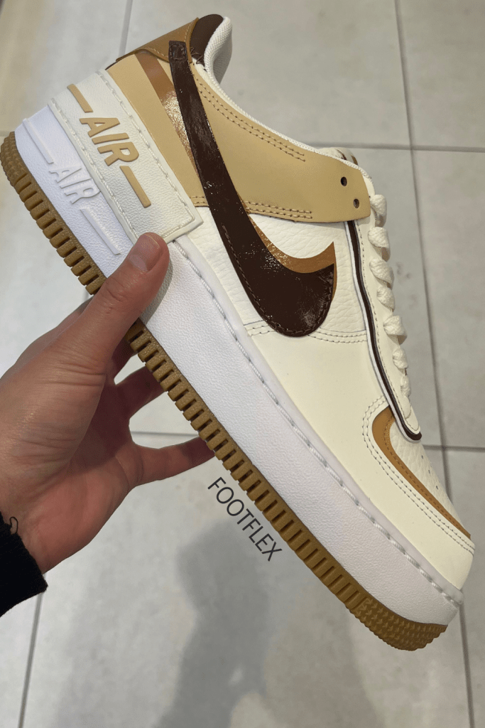 Nike AF1 Shadow, Off White And Brown, Air Force 1 Style, Sneaker Game Strong, AF1 Shadow Vibes, Nike Style, Sneaker Heads, Streetwear Essentials, Nike Lovers, AF1 Shadow Looks