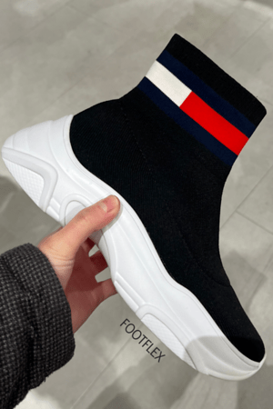Tommy Jeans Sock Trainers in Black &&nbsp;White