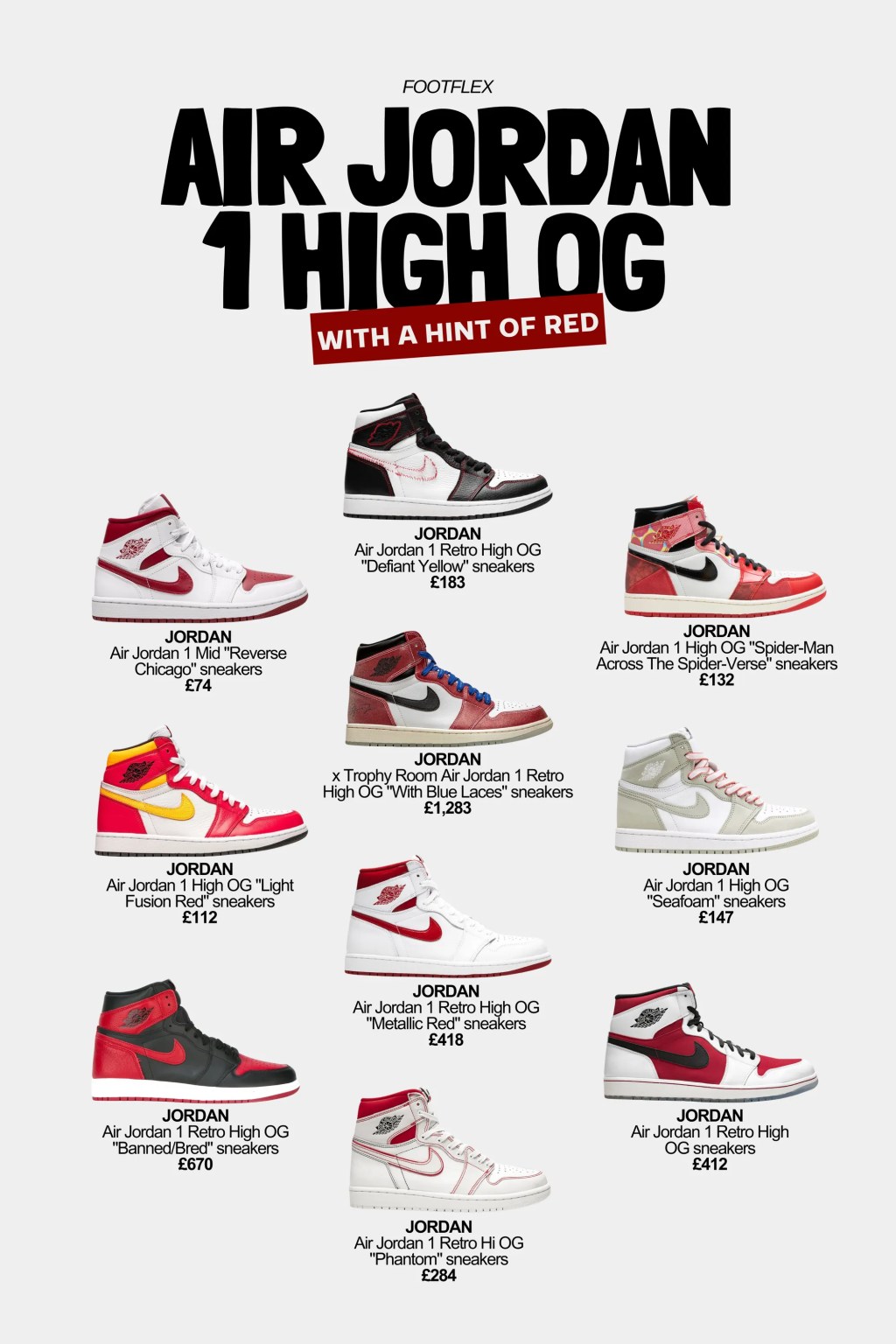 Air Jordan 1 High OG With A Hint of&nbsp;Red