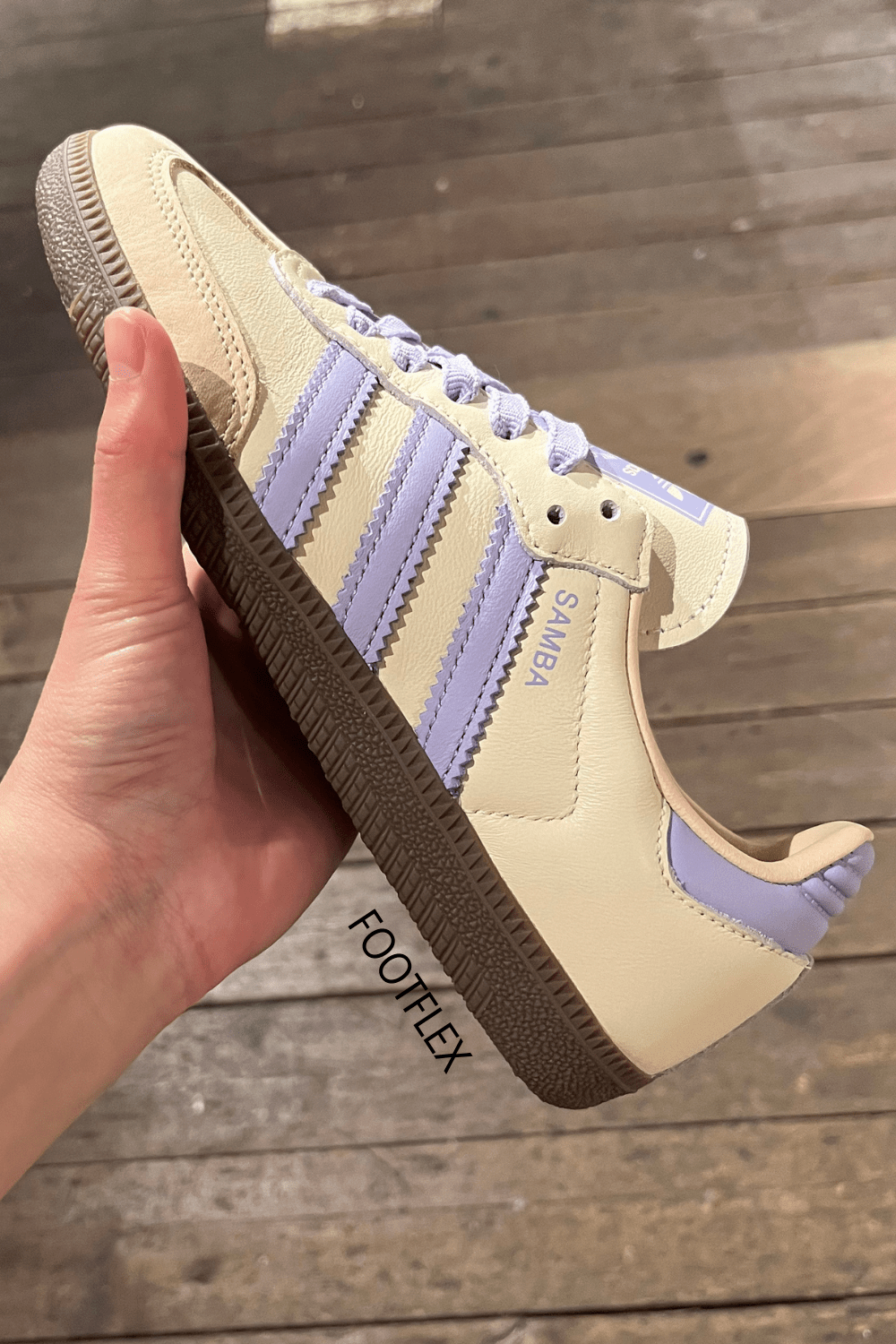 Adidas Samba OG Trainers in Cream White Violet&nbsp;Tone