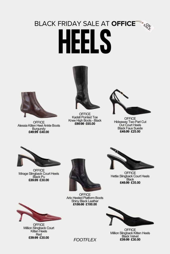 Black Friday Sale, Office Shoes, Office Heels, Heels On Sale, Black Friday Deals, Shoe Sale, Footwear Sale, Heels Lover, Shoe Addict, Fashion Deals, Holiday Sale, Black Friday Shopping, Heels Collection, Kitten Heels, Slingback Heels, Court Heels, Ankle Boots, Knee High Boots, Platform Boots, Burgundy Heels, Black Heels, Red Heels, Chic Style, Elegant Heels, Fashion Footwear, OOTD Style, Style Inspo, Glam Style, Fall Fashion, Winter Fashion