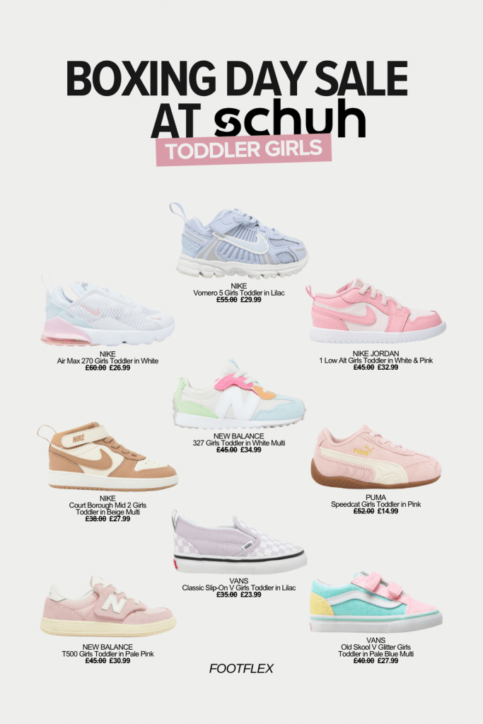 Boxing Day Sale, Toddler Shoes, Kids Footwear, Shoe Sale, Nike For Kids, Puma For Kids, Vans For Kids, Footwear Deals, Toddler Fashion, Kids Style, Schuh Sale, New Balance Kids, Vans Kids, Nike Kids