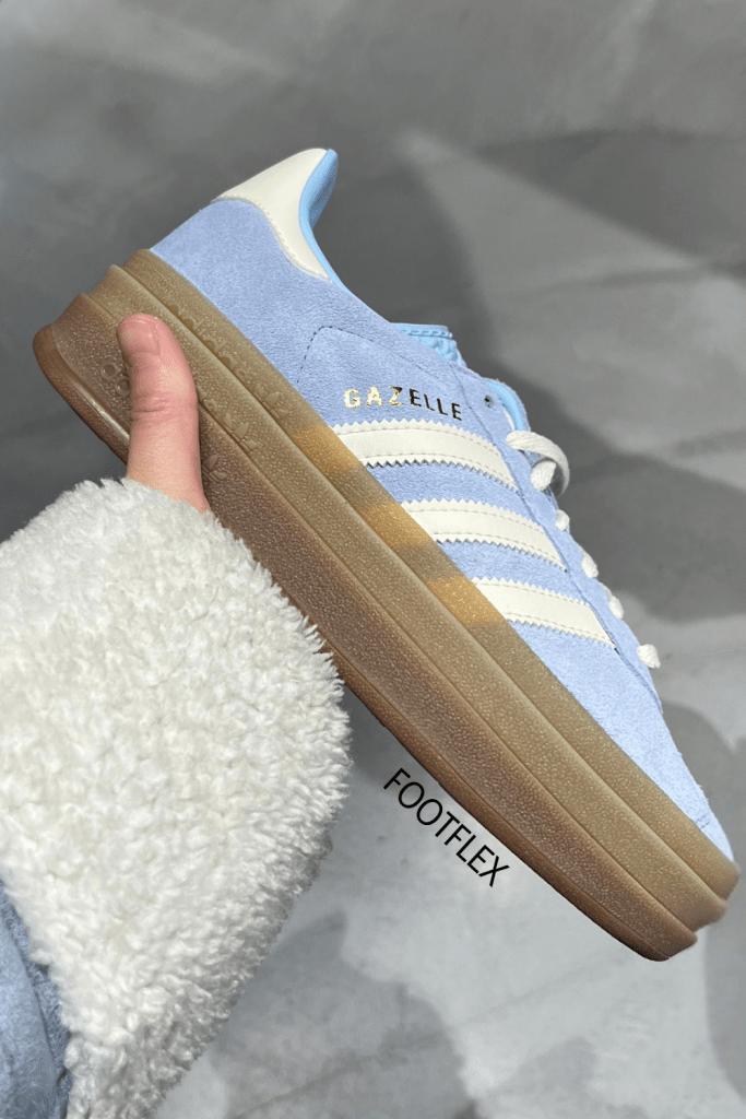 Adidas Gazelle Bold, Gazelle Bold Trainers, Light Blue White, Adidas Originals, Gazelle Style, Blue White Sneakers, Bold And Classic, Adidas Kicks, Retro Vibes, Sneaker Culture